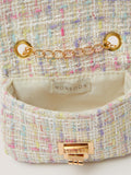 Monsoon cream mini flower embellished boucle bag, imported from the UK