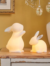 Next Lights4fun Set of 2 White Porcelain Bunnies- Buy online at McGrocer