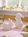 Lights4fun white porcelain bunny set 12.5cm, imported from the UK