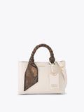 Carvela Mini Nina white leather tote bag, imported from the UK