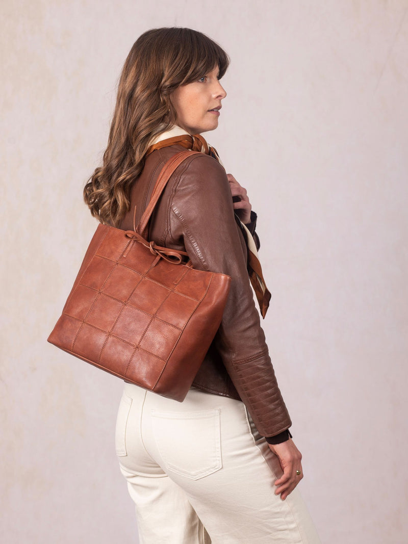 Lakeland Leather Brown Patterdale tote bag - British product