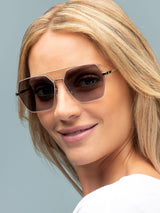 Next Laura Ashley Silver Rectangular Sunglasses- Buy online at McGrocer
