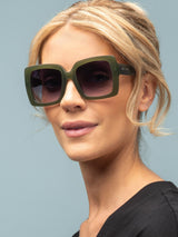 Next Laura Ashley Green Oversized Square Sunglasses- Buy online at McGrocer
