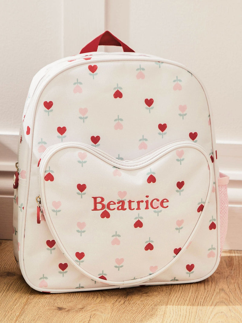 My 1st Years personalised heart pocket flower backpack (British brand)