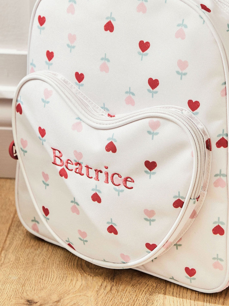 My 1st Years personalised heart pocket flower backpack (British brand)
