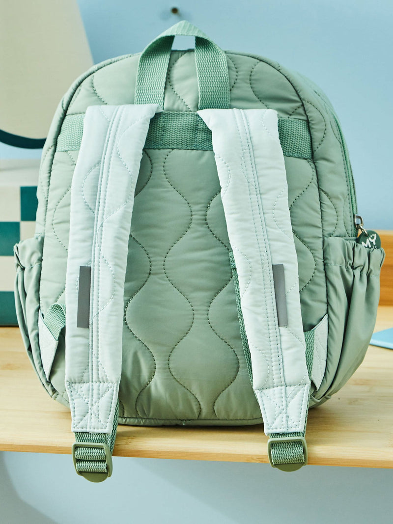 My 1st Years colour block quilted medium backpack sage - British product