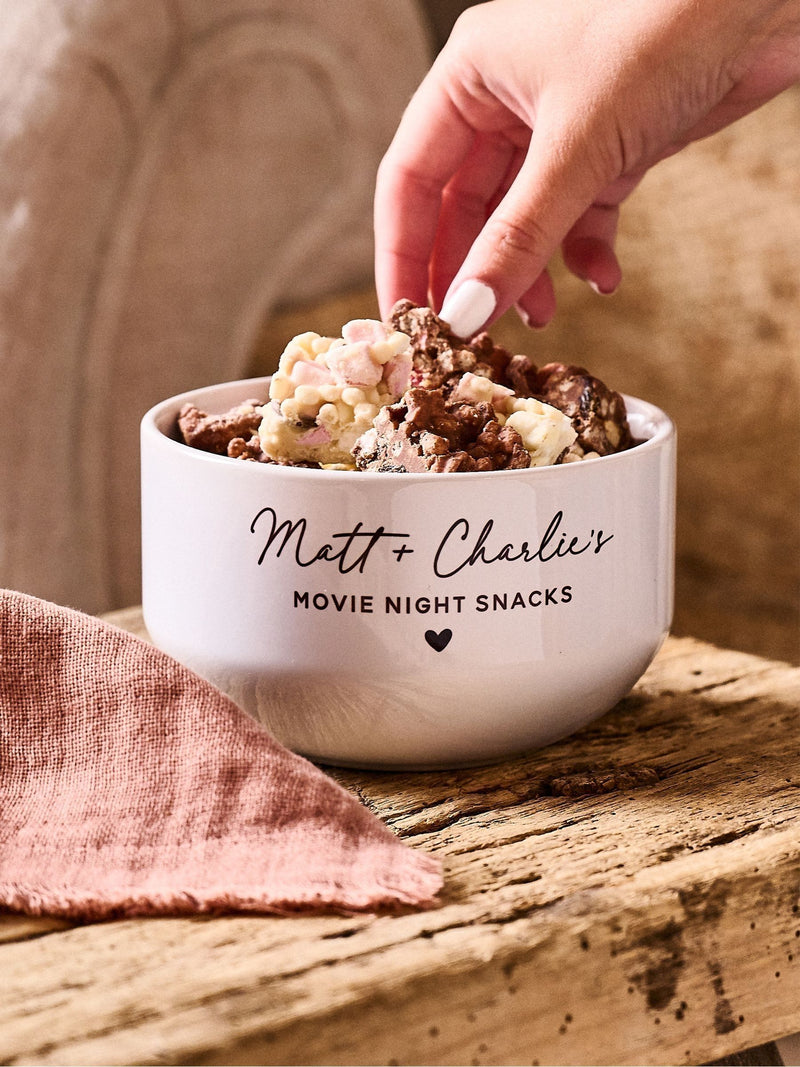 No Ordinary Gift personalised couples movie night snack bowl 13x8cm, imported from the UK