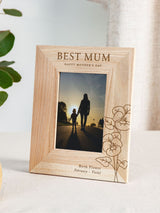 Next No Ordinary Gift Personalised Birth Flower Solid Oak Photo Frame 24.5 x 19.5cm- Buy online at McGrocer