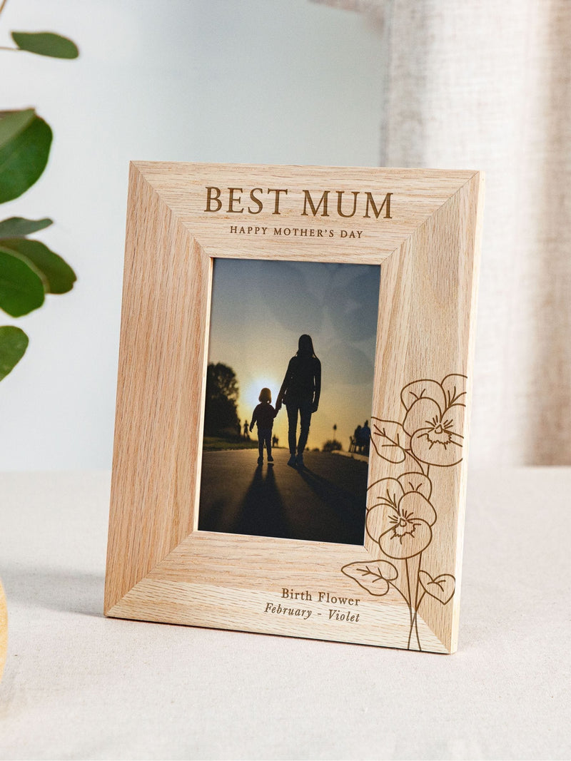 No Ordinary Gift personalised birth flower photo frame 24.5x19.5cm - British product
