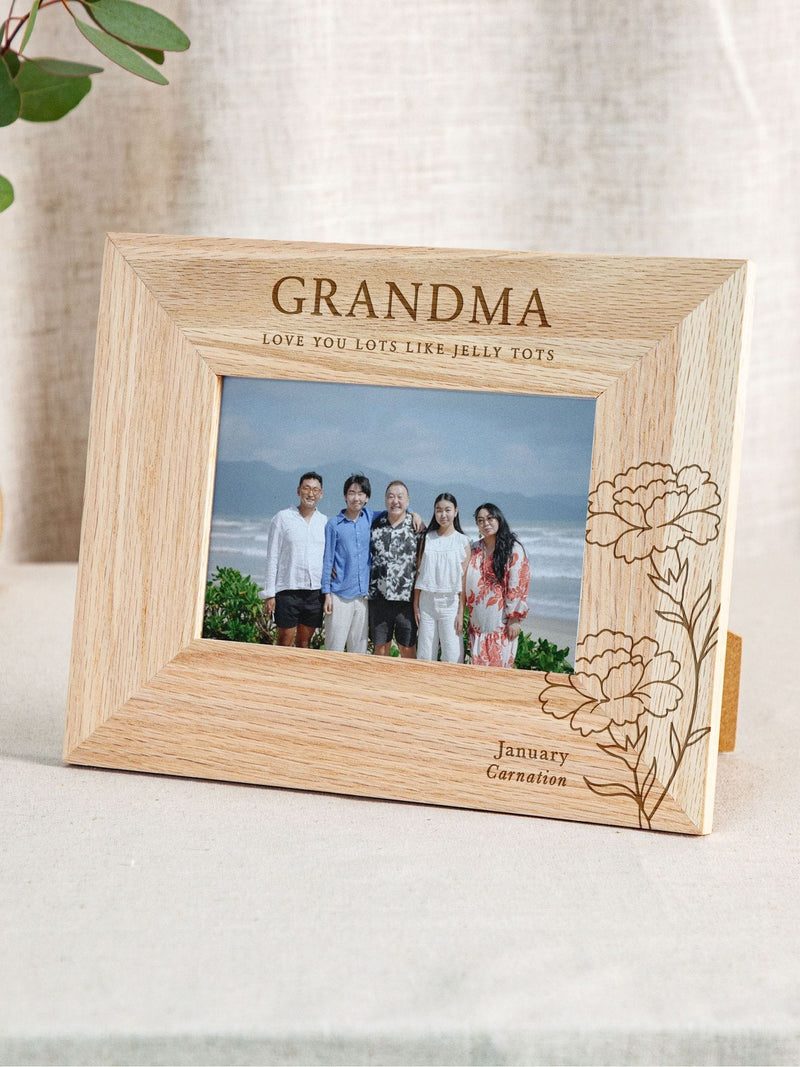 No Ordinary Gift personalised birth flower photo frame 24.5x19.5cm - British product