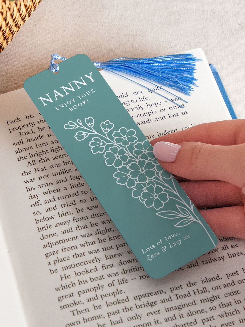 No Ordinary Gift personalised birth flower bookmark with tassel, UK version