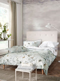 Designers Guild platinum silver Fleur Blanche pillowcase set, imported from the UK