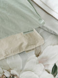 Designers Guild platinum silver Fleur Blanche pillowcase set, imported from the UK