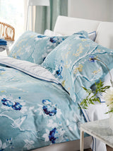 Next Designers Guild Manohari Delft Blue 250 Thread Count Cotton Sateen Pillowcases (Set of 2)- Buy online at McGrocer