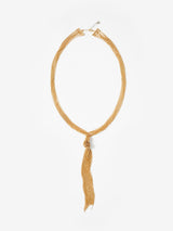 Next Mint Velvet Gold Tone Long Fringe Knotted Pendant- Buy online at McGrocer