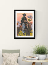 Next East End Prints Black Retro Rodeo Cowboy Wall Art Print by El Baker- Buy online at McGrocer