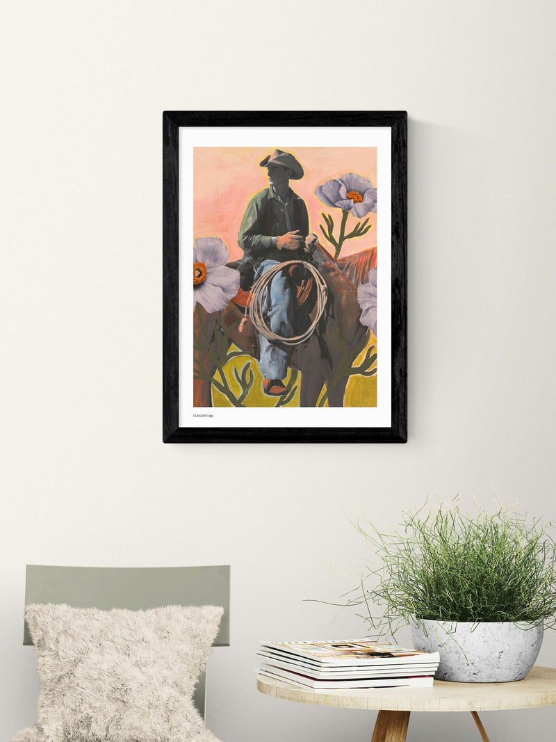 East End Prints retro cowboy wall art print, UK version