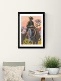 East End Prints retro cowboy wall art print, UK version