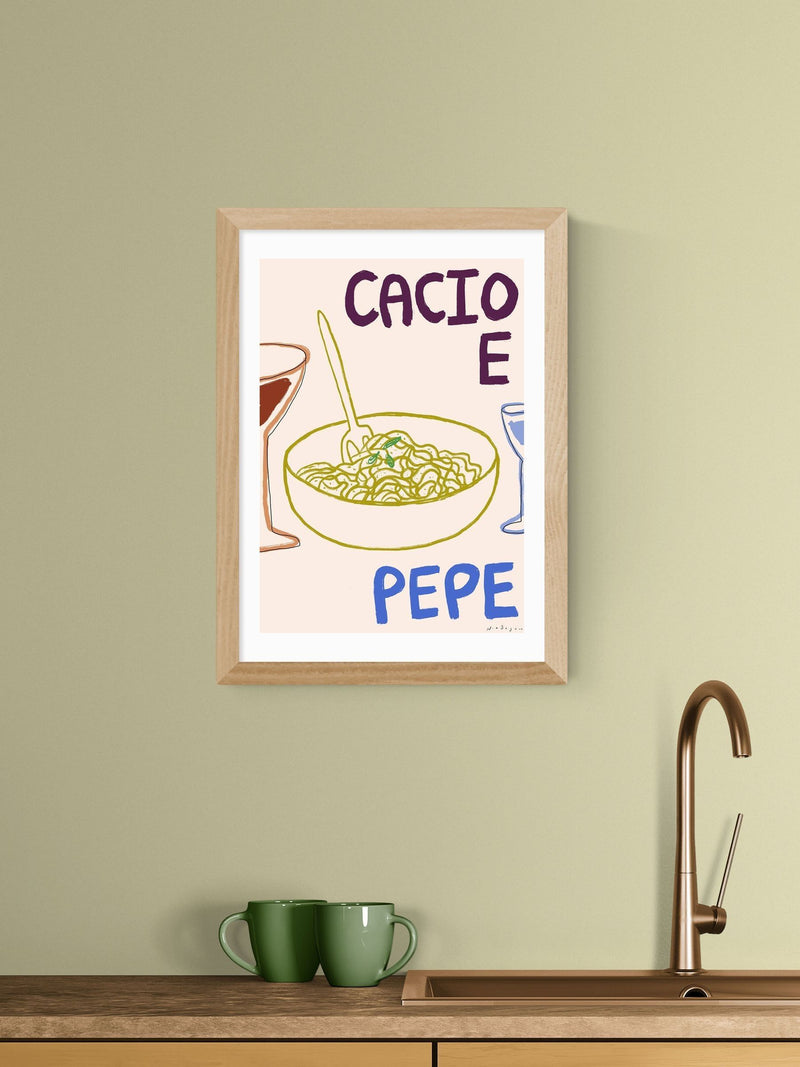 East End Prints Oak Cacio Pepe Wall Art Print by Nia Beynon