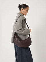 Next Hush Romy Red Ruched Leather Crescent Handbag- Buy online at McGrocer