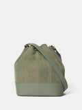 Jigsaw dark green drawstring bucket bag (British brand)