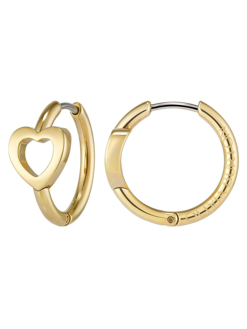 Olivia Burton gold tone heart hoop earrings, UK version