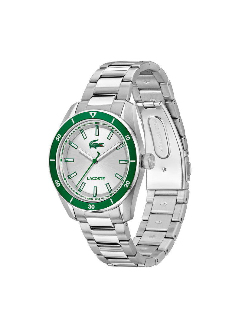 Lacoste Silver Tone Boston stainless steel watch, imported from the UK