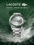 Lacoste Silver Tone Boston stainless steel watch, imported from the UK