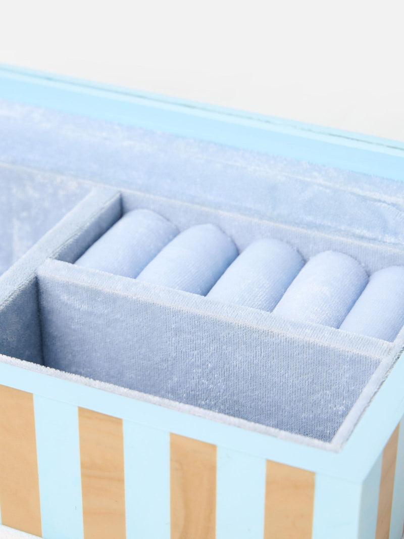 Oliver Bonas jewellery box blue brown resin large, imported from the UK