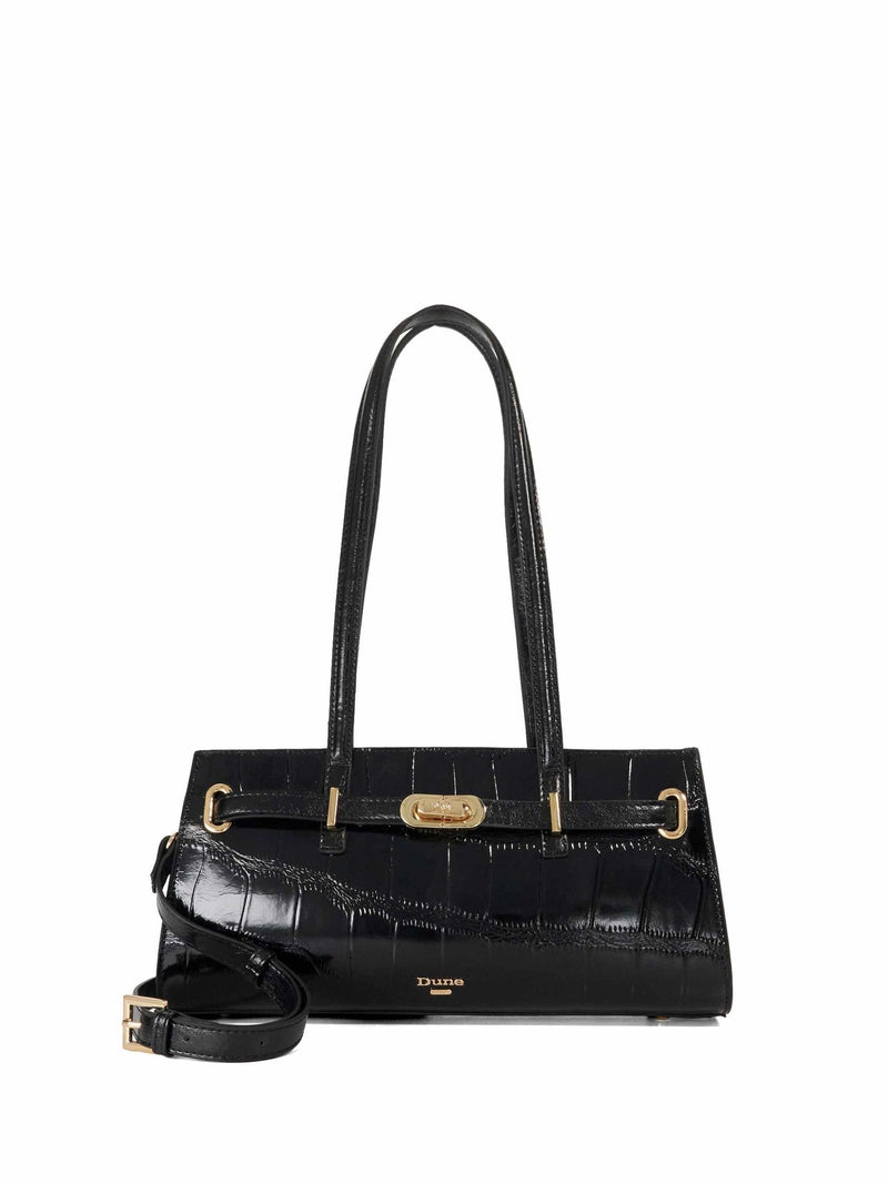 Dune London Depend Tote Bag black rubber - British product