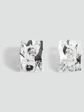 Mango silver tone detail earrings, irregular design, imported from the UK