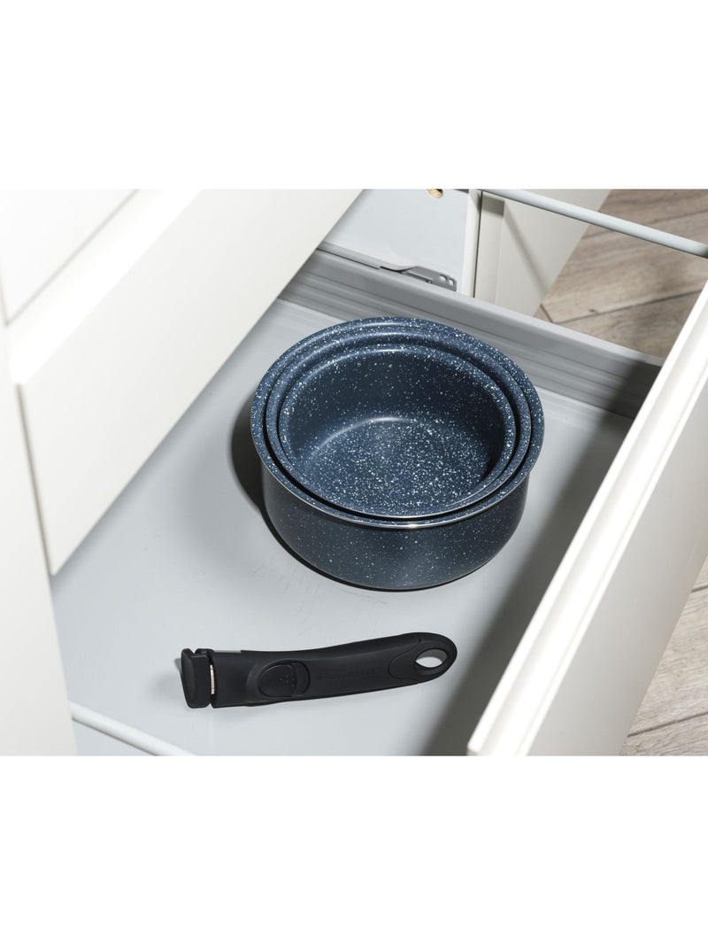 Russell Hobbs 4 piece blue stone saucepan set, UK version