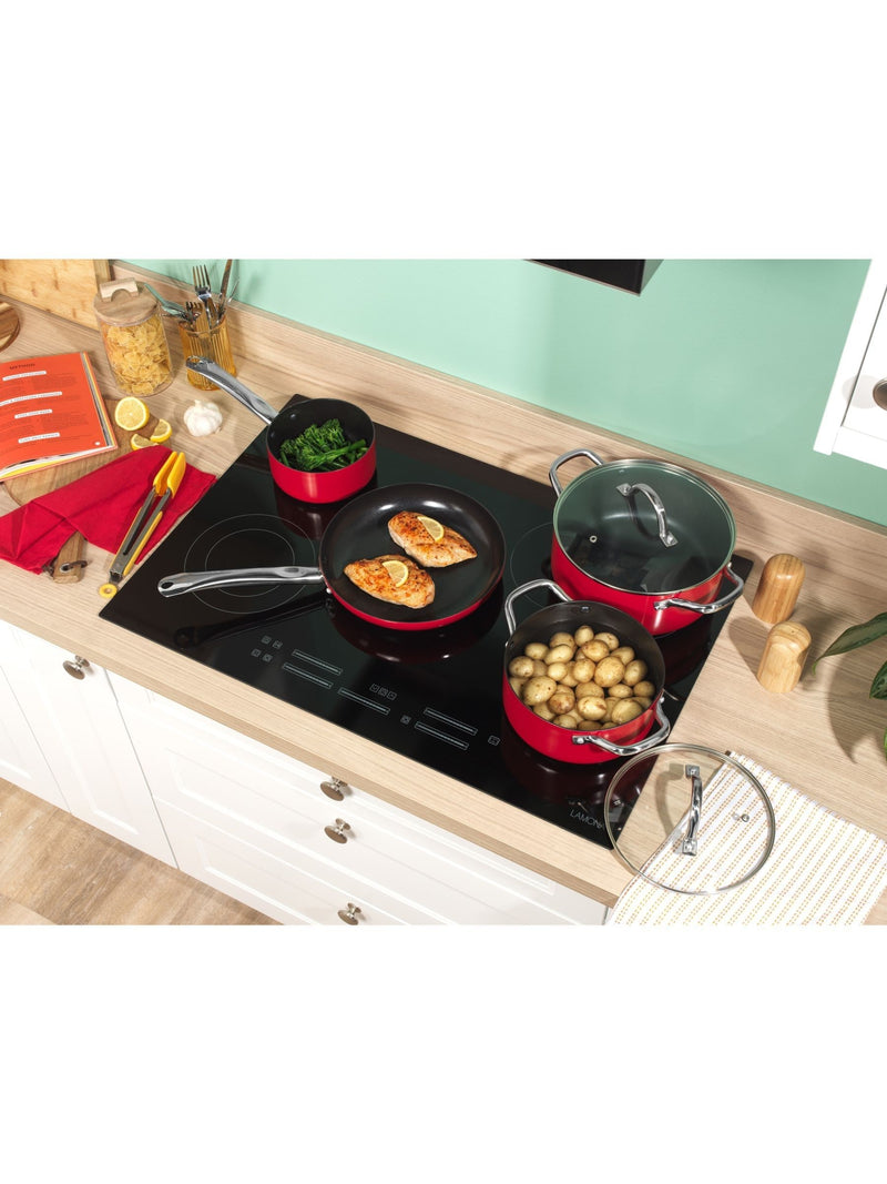 Russell Hobbs Red Riviera 4-piece pan set (British brand)
