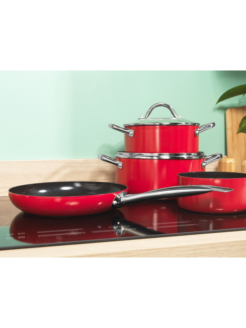 Russell Hobbs Red Riviera 4-piece pan set (British brand)
