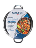 Salter 24cm stainless steel stockpot with glass lid, imported from the UK