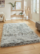 Next Think Rugs Light Grey Polar Plush Plain Shaggy Rug- Buy online at McGrocer