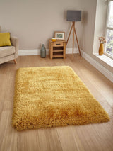 Next Think Rugs Montana Yellow Plain Shaggy Rug- Buy online at McGrocer