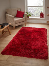 Next Think Rugs Red Montana Plain Shaggy Rug- Buy online at McGrocer