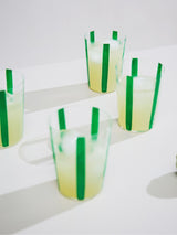 Next The Conran Shop Green Nova Stripe Glass Tumblers 500ml Set of 4- Buy online at McGrocer