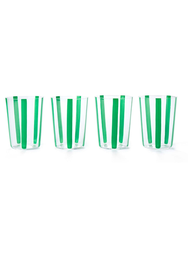 The Conran Shop green Nova stripe tumblers set of 4 500ml (British brand)