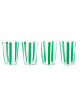 The Conran Shop green Nova stripe tumblers set of 4 500ml (British brand)