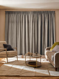Heyburn made to measure curtains in fawn brown, neutral plain design - British product
