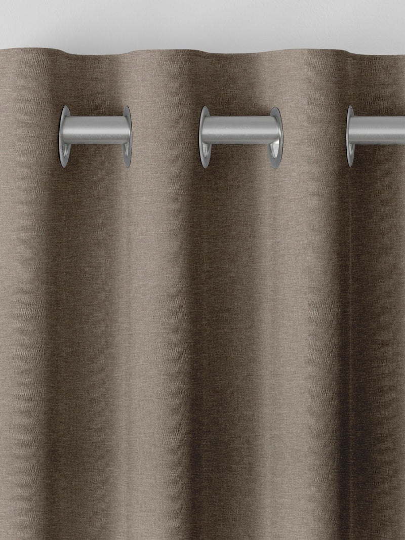 Heyburn made to measure curtains in fawn brown, neutral plain design - British product