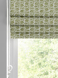 Roman blind Eliza olive green pattern - British product