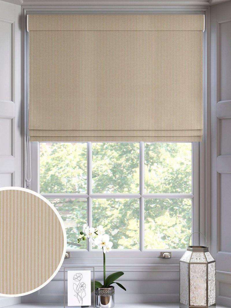 Roman blind natural stripe jacquard made to measure, imported from the UK