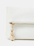 Accessorize white fold-over clutch bag, UK version