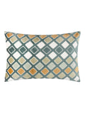 Furn Green Metro Diamond velvet feather filled cushion 30x50, UK version