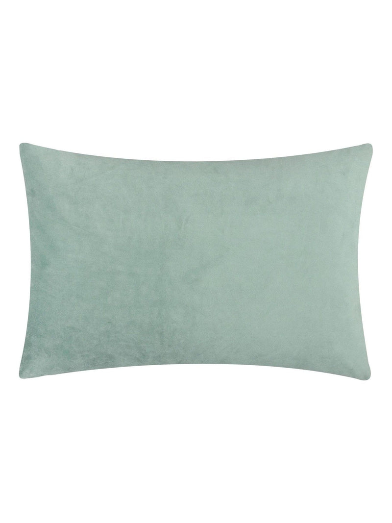 Furn Green Metro Diamond velvet feather filled cushion 30x50, UK version