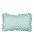 Furn Green Les Petite Fleurs cushion gingham ruffle 30x50cm (British brand)