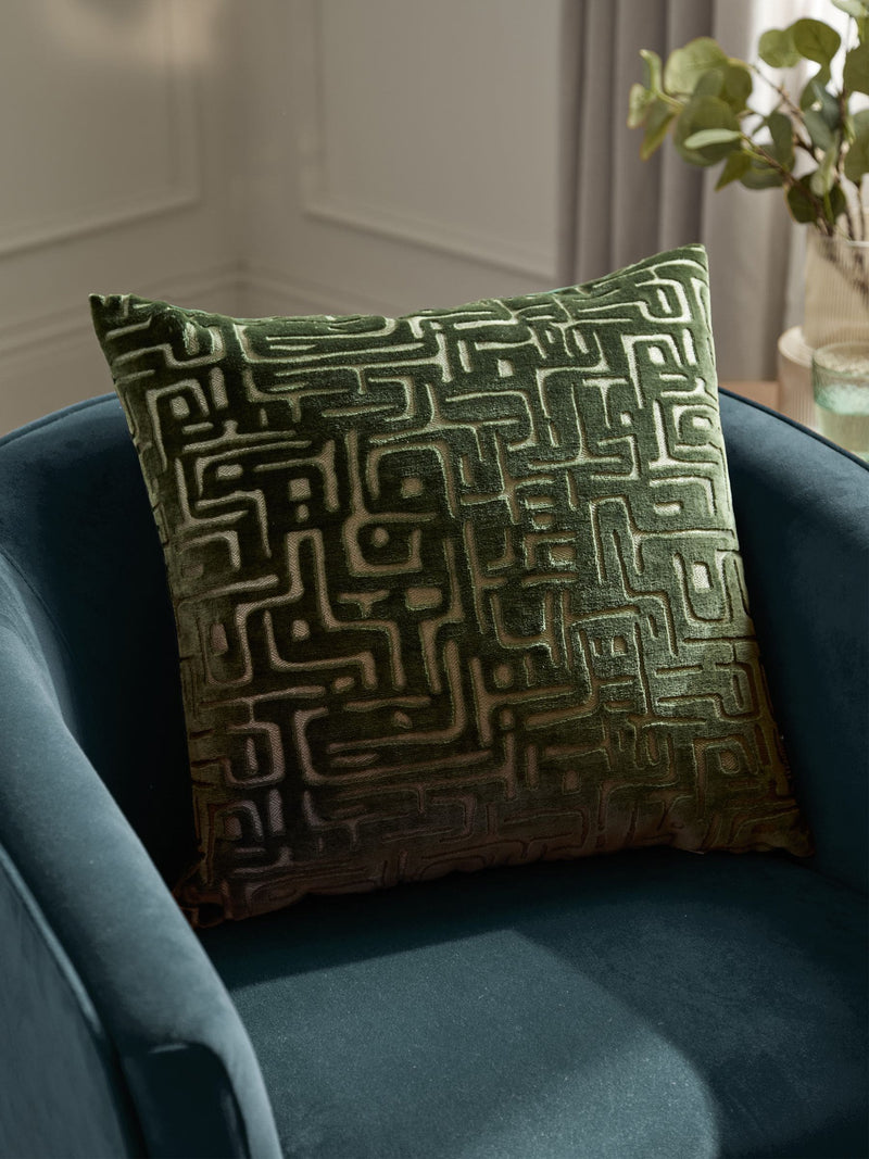HÖEM Smoke Green velvet cushion 45x45, imported from the UK
